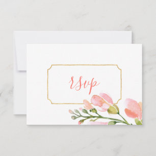 Elégant Coral Floral Or Géométrique RSVP
