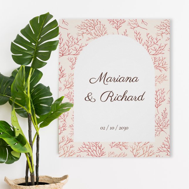 Elegant Coral Reef Wedding Poster (Créateur téléchargé)