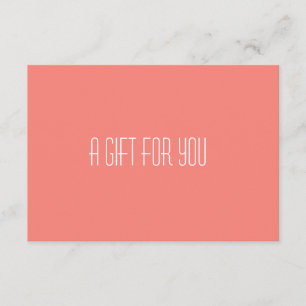 Élégant Coral Salon Boutique Certificat cadeau