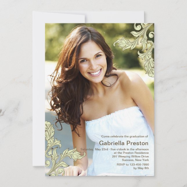 Elegant Corners Photo Invitation (Devant)