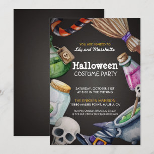 Elégant Costume d'Halloween Invitation