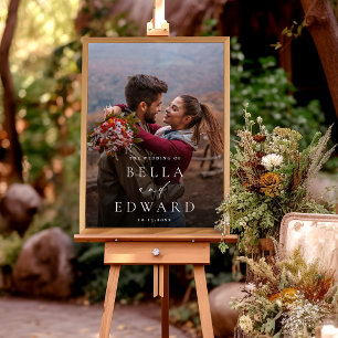 Elegant Couple Photo Mariage Affiche de bienvenue