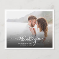 Elegant Couples Photo Mariage Carte de remerciemen