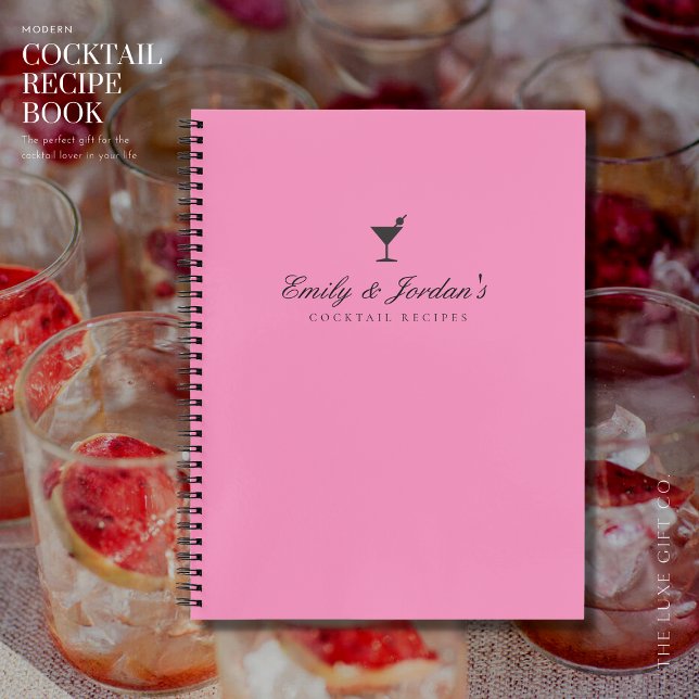 Élégant Couples Roses Blank Cocktail Recette Livre (Créateur téléchargé)