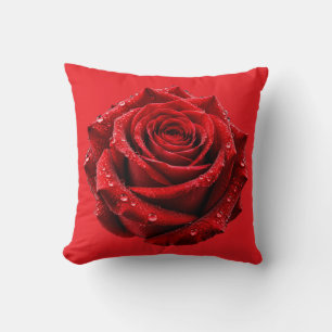 Élégant Coussin à jeter avec gouttes d'eau de rose