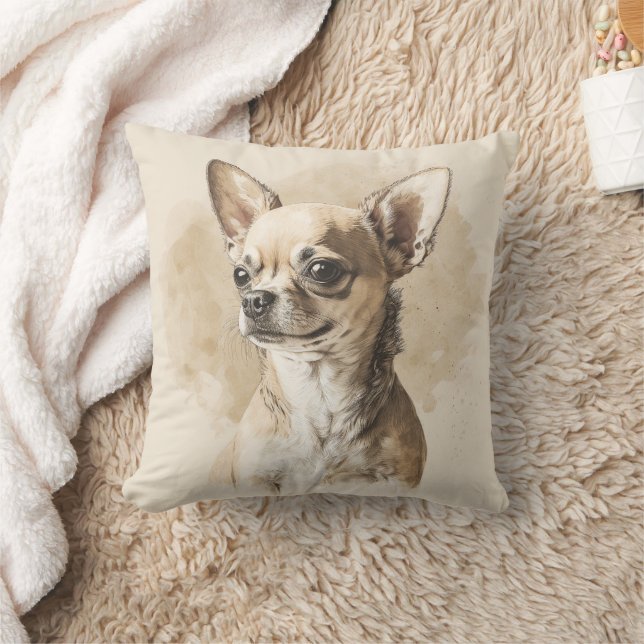 Élégant Coussin À Jeu À Courte Haine Tan Chihuahua (Couverture)
