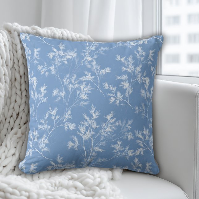 Élégant Coussin Botanique Bleu Poussiéreux de Fros (Créateur téléchargé)