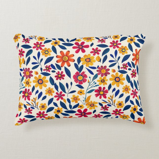 Élégant Coussin d'accentuation de charme floral (Devant)