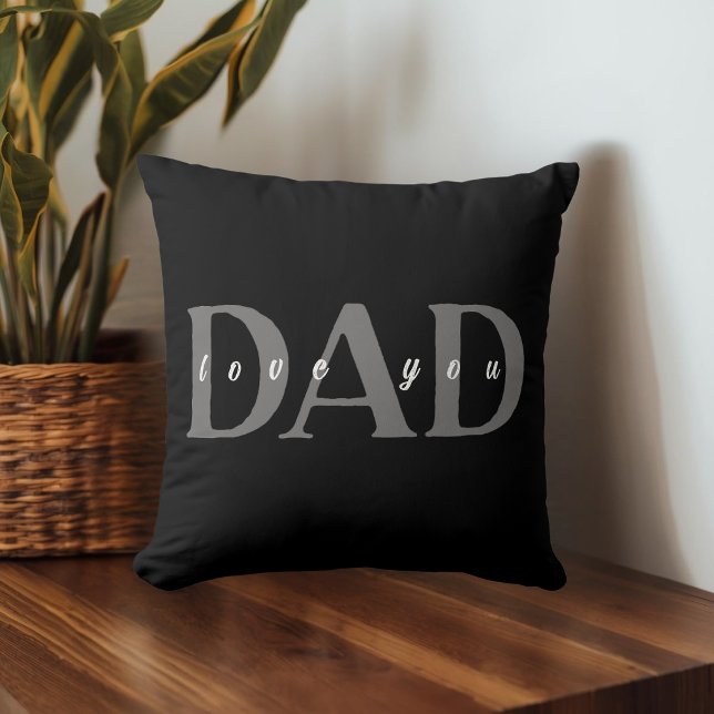 Élégant Coussin DAD Love You Noir (Créateur téléchargé)