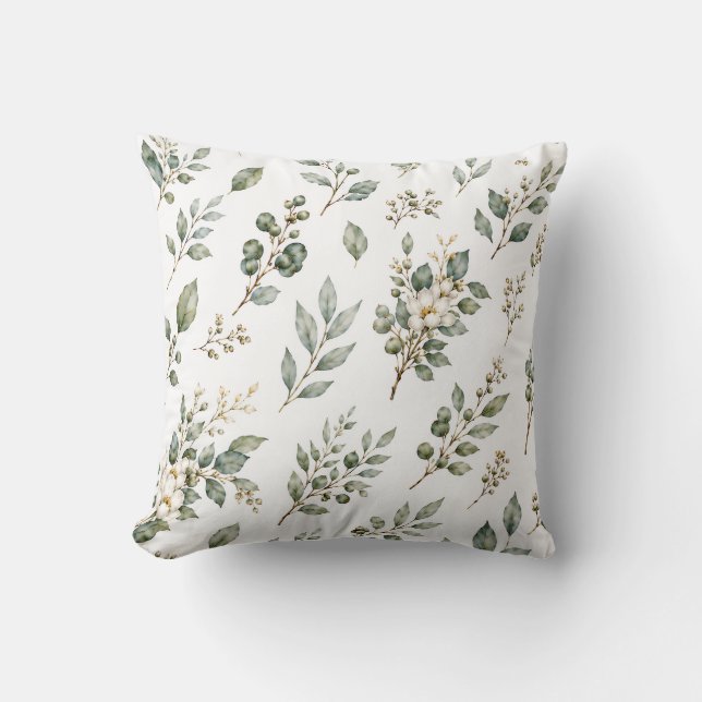 Élégant Coussin de Botanique d'Eucalyptus (Recto)