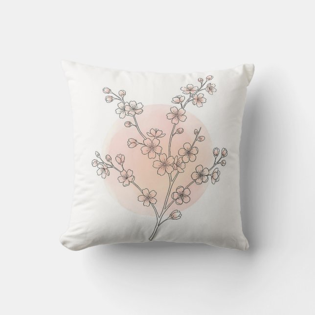 Élégant Coussin de Fleur de Cosmos Poussiéreux Ver (Recto)