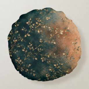 Élégant Coussin de Jardin en Teal Émeraude et Or R