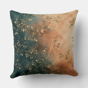 Élégant Coussin de Jardin en Teal Émeraude et Or R