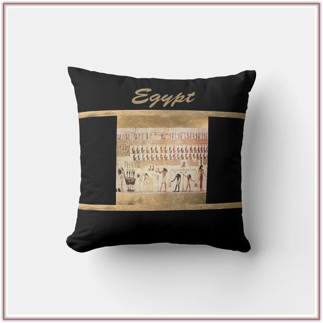 Élégant Coussin de Jet Ancien Égypte Noir (Créateur téléchargé)