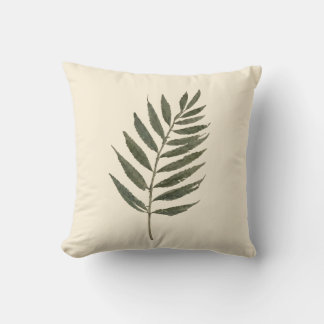 Élégant Coussin de Jet Botanique à Tige de Feuille