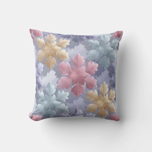 Élégant Coussin de Jet en Feuille de Flocon de Nei (Recto)