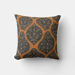Élégant Coussin de Jetée Or & Noir – Traditionnel 
