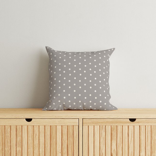 Élégant Coussin de Lancer pour Bébé à Points Gris (Créateur téléchargé)
