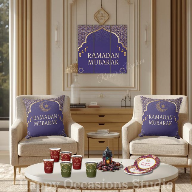 Élégant Coussin de Lancer Ramadan Mubarak (Créateur téléchargé)