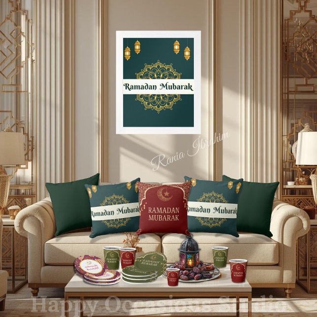 Élégant Coussin de Lancer Ramadan Mubarak (Créateur téléchargé)