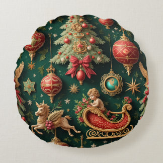 Élégant Coussin de Noël baroque