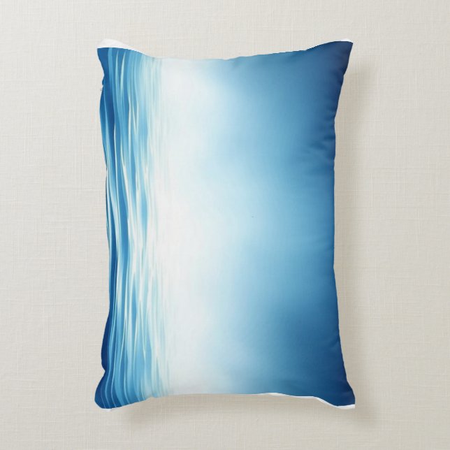 Élégant Coussin dégradé bleu océan (Devant(Vertical))