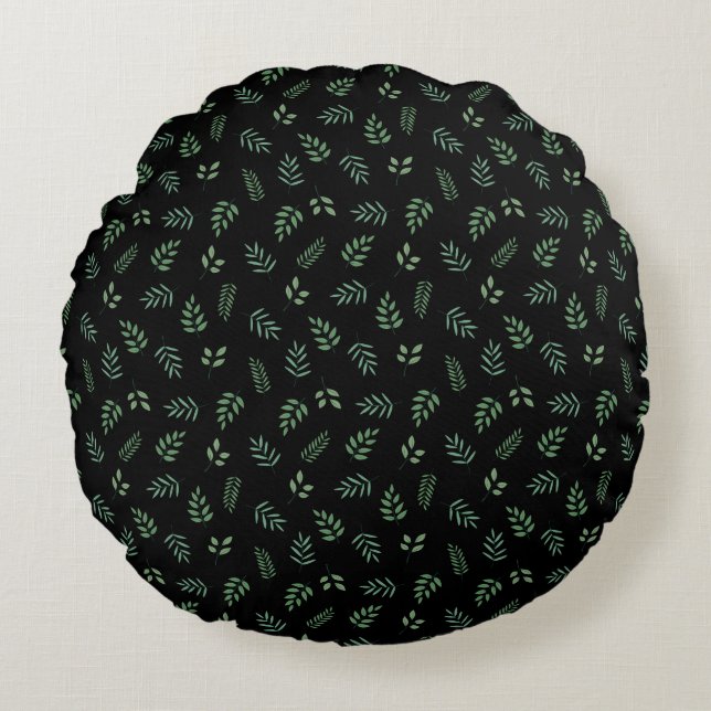 Élégant coussin floral rond avec arrière - plan no (Devant)