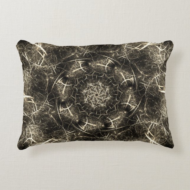 Élégant Coussin fractal Sepia (Devant)