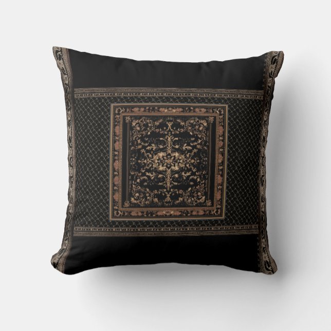 Élégant Coussin noir et bronze (Créateur téléchargé)