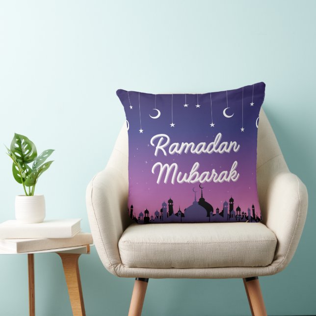 Élégant Coussin Ramadan Mubarak (Chaise)