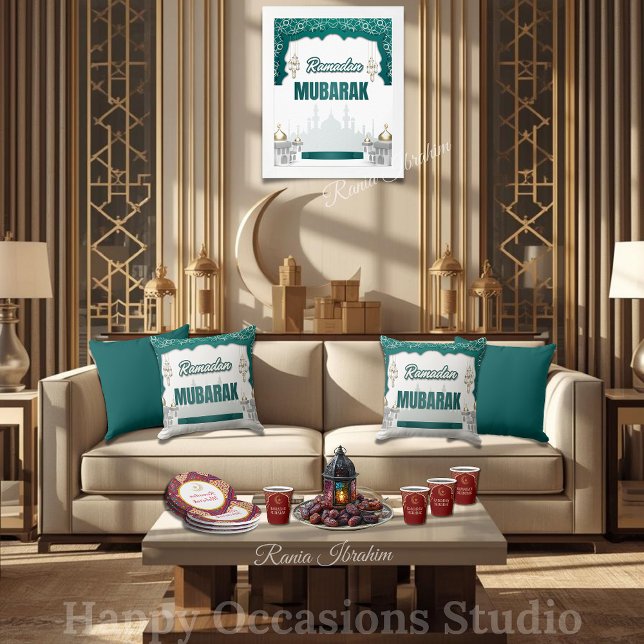 Élégant Coussin Ramadan Mubarak (Créateur téléchargé)