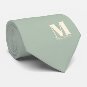 Élégant Cravate de Mariage Monogramme + Nom
