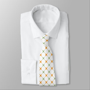 Élégant cravate étoile géométrique orange et vert 
