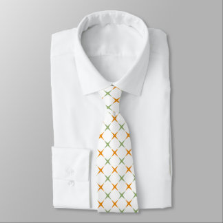 Élégant cravate étoile géométrique orange et vert