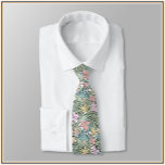 Élégant Cravate floral tropical coloré<br><div class="desc">Magnifique motif de pastels d'une jungle tropicale.</div>
