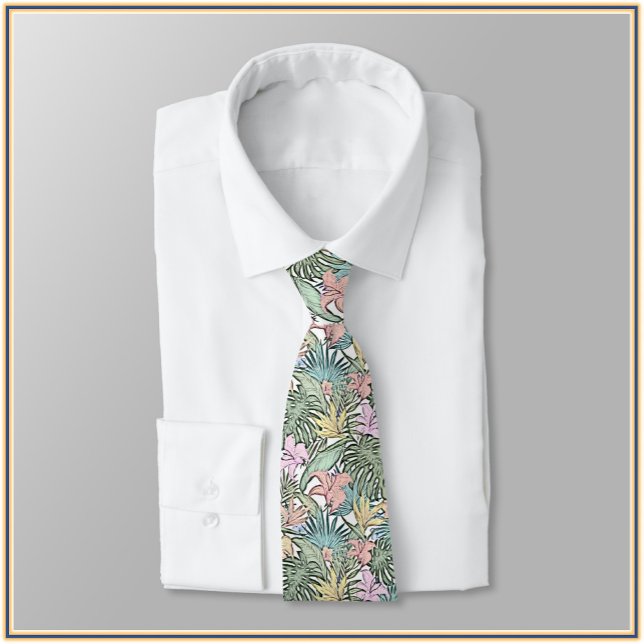 Élégant Cravate floral tropical coloré (Bookmark my store: https://www.zazzle.com/store/capricepetit?rf=238091145531749709)