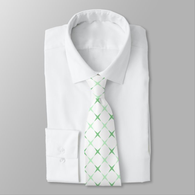 Élégant cravate verte géométrique en étoile (Attaché)