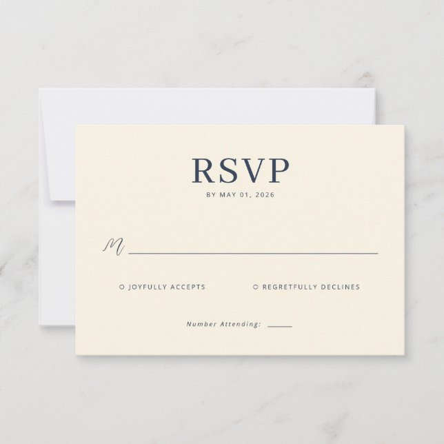 Elegant Cream RSVP Card (Devant)