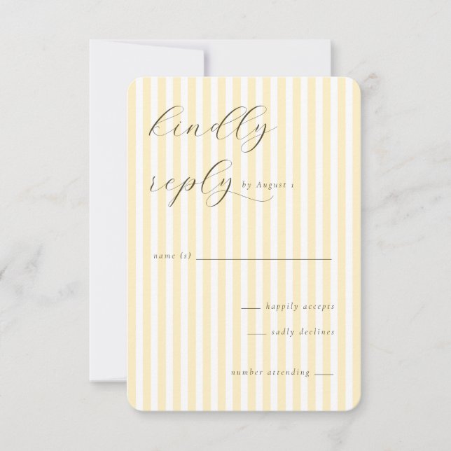 Elegant Cream Striped Invitations (Devant)