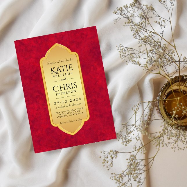 Elégant Crimson or luxe royal Invitation (Créateur téléchargé)