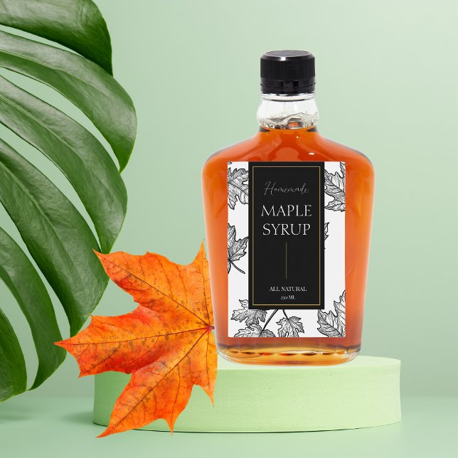 Elégant croquis Étiquette de sirop d'érable fait m (Créateur téléchargé)