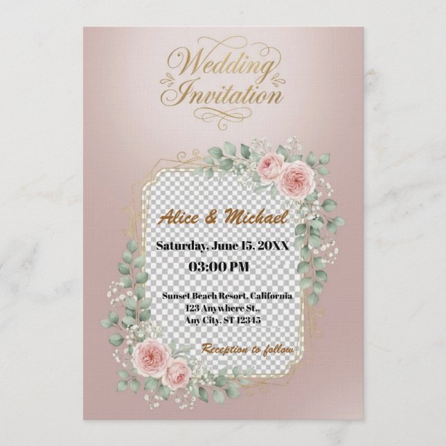 Elegant Custom Wedding Invitation – Minimalist (Devant)