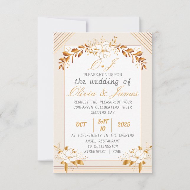 Elegant Customizable Wedding RSVP Card (Devant)