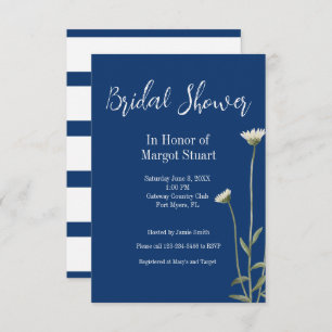 Élégant Daisy Navy White Script Stridal