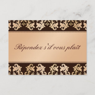 Elégant Damask Automne Reverie Mariage RSVP