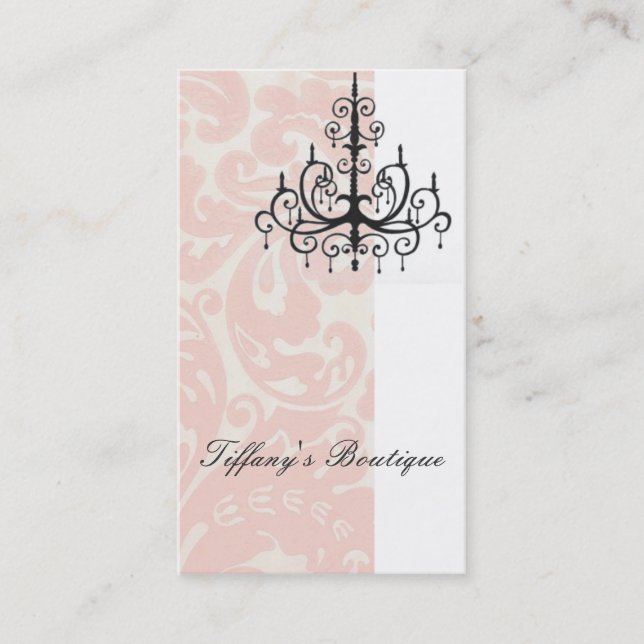 Elegant Damask Fashion Boutique Carte de visite (Devant)