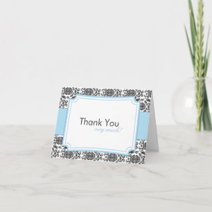 Elegant Damask Merci Cartes