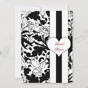 élégant damask noir&blanc invitation de douche nup