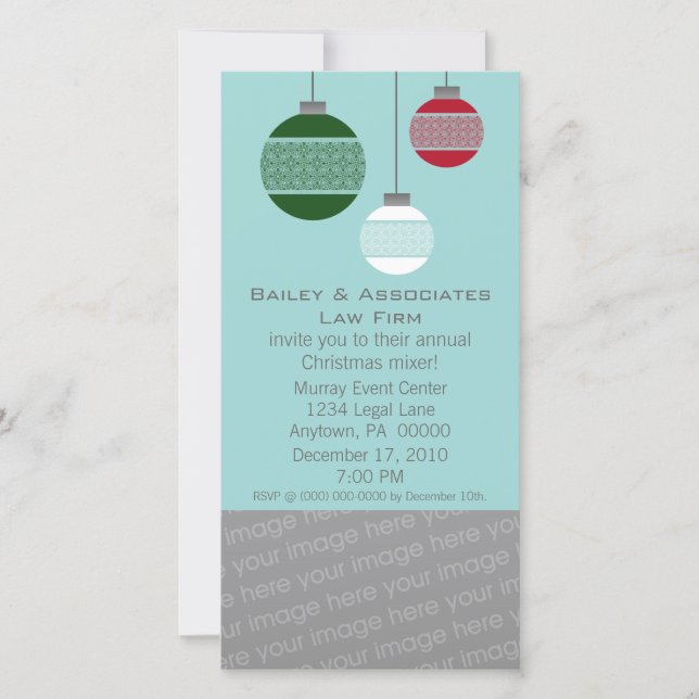 Elegant Damask Ornament Corporate Party Invitation (Devant)