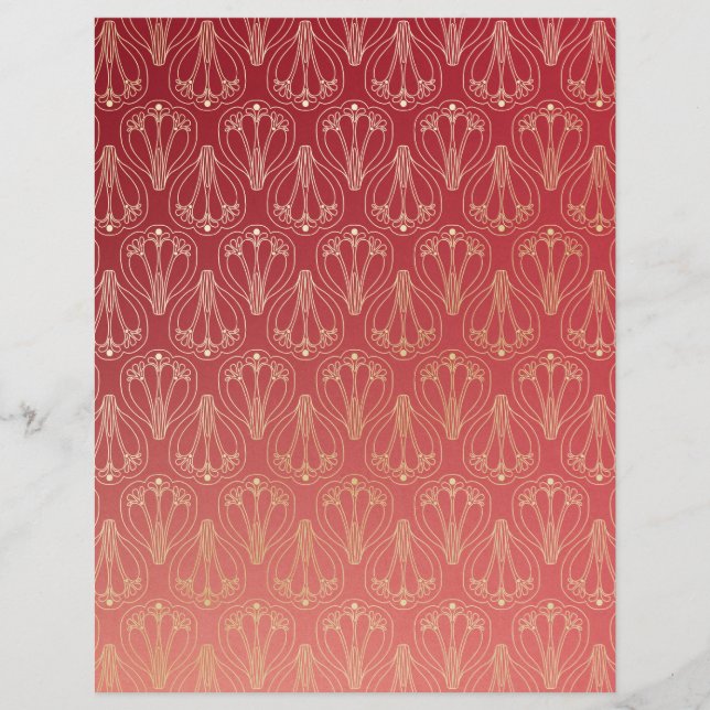 Elégant Damask Texture papier à rebut (Devant)